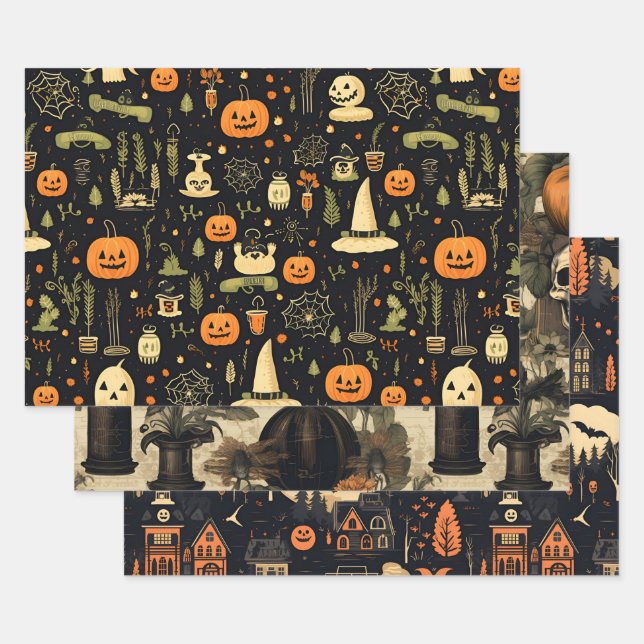 Hoja De Papel De Regalo Halloween (Set)