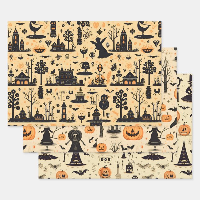 Hoja De Papel De Regalo Halloween (Set)