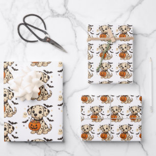 Hoja De Papel De Regalo Halloween Dalmatian Dog Trick or Treth