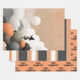 Hoja De Papel De Regalo Halloween de arte cutáneo espeluznante