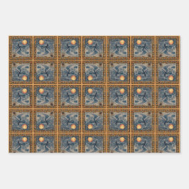 Hoja De Papel De Regalo Halloween de brujas estrelladas