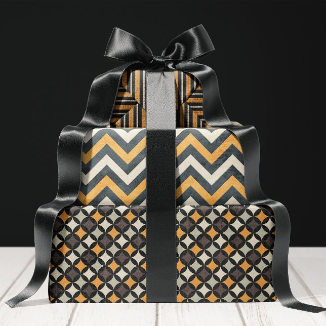 Hoja De Papel De Regalo Halloween de época negra y Naranja angustiada (Subido por el creador)