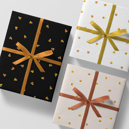 Hoja De Papel De Regalo Halloween dulce de maíz lindo naranja negro divert