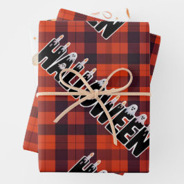 Hoja De Papel De Regalo Halloween Ghost Candle Lettering