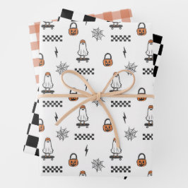 Hoja De Papel De Regalo Halloween Ghost Skateboard Paper Sheets