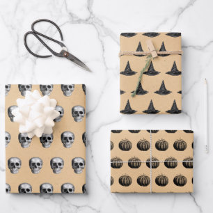 Hoja De Papel De Regalo Halloween gótico vintage