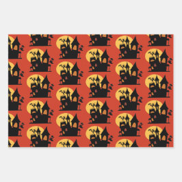 Hoja De Papel De Regalo Halloween Haunted House