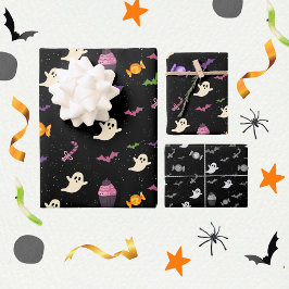 Hoja De Papel De Regalo Halloween mágico mágico negro adorable
