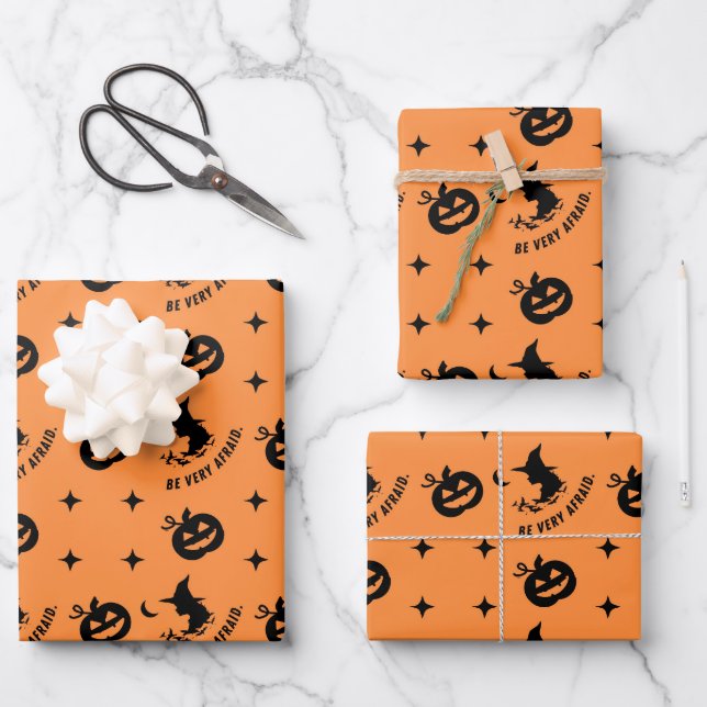 Hoja De Papel De Regalo Halloween Naranja Black Spookkin Bitch (Anverso)
