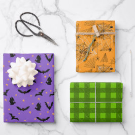 Hoja De Papel De Regalo Halloween Patterns Bats Spider web