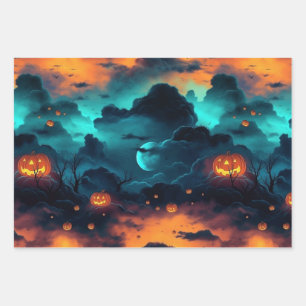 Hoja De Papel De Regalo Halloween Sky