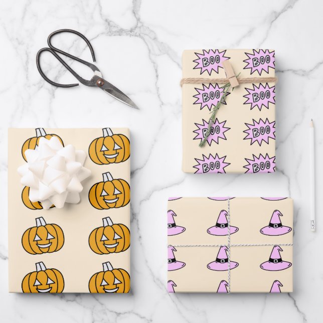 Hoja De Papel De Regalo Halloween Super Cute (Anverso)