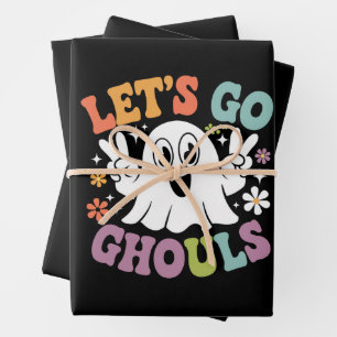 Hoja De Papel De Regalo Halloween Vamos Ghouls Ghost Retro Costume