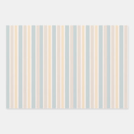 Hoja De Papel De Regalo Hamptons Duck Egg Blue & Sage Stripes