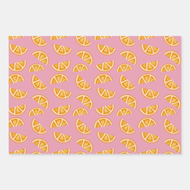 Hoja De Papel De Regalo Hand-drawn Refreshing Oranges Seamless Pattern (Anverso)