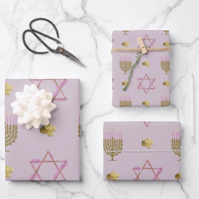Hoja De Papel De Regalo Hanukkah (Anverso)