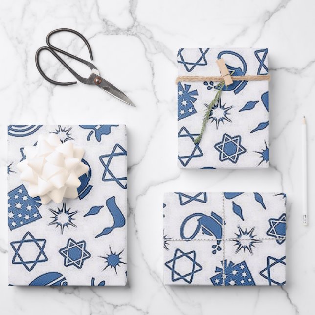 Hoja De Papel De Regalo Hanukkah (Anverso)