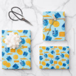 Hoja De Papel De Regalo Hanukkah Dreidel Game Gelt Dark Blue<br><div class="desc">Hanukkah Dreidel Game Gelt Dark Blue Patrón Personalizado. Chanukah sueña de azul.</div>