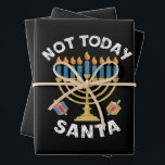 Hoja De Papel De Regalo Hanukkah No es hoy Santa Jewish Chanukah<br><div class="desc">Hanukkah No es hoy Santa Jewish Chanukah</div>