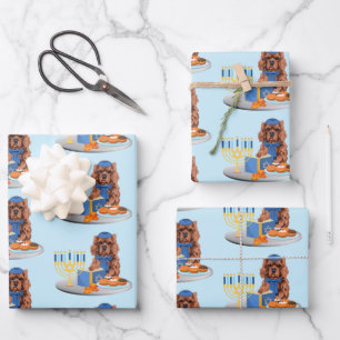 Hoja De Papel De Regalo Hanukkah Ruby Cavalier King Charles Spaniel