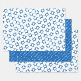 Hoja De Papel De Regalo Hanukkah Star of David Holiday Faith