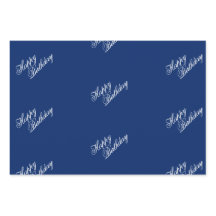 Happy Birthday Navy Wrapping Paper Sheets