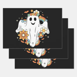 Hoja De Papel De Regalo Happy Ghost Retro Hippie Vibe