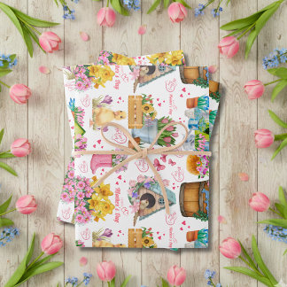 Hoja De Papel De Regalo Happy Mother’s Day Floral Spring Garden