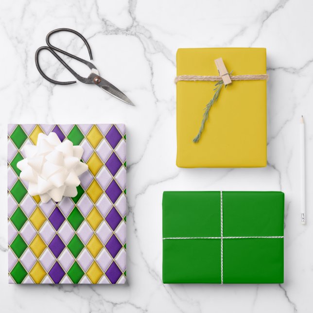 Hoja De Papel De Regalo Harlequin de vidrio templado (Anverso)