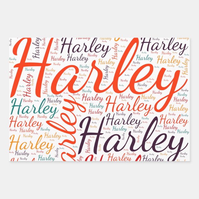 Hoja De Papel De Regalo Harley (Anverso)