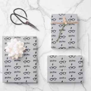Hoja De Papel De Regalo Harry Potter   Cicatriz y gafas relámpago