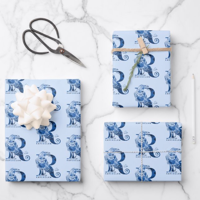 Hoja De Papel De Regalo Harry Potter | Gráfico Aguamenti RAVENCLAW™ (Anverso)