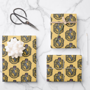 Hoja De Papel De Regalo Harry Potter   Parche Escudo Hufflepuff