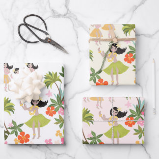Hoja De Papel De Regalo Hawaiian Hula Girls Wrapping Paper