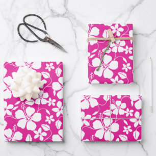 HOJA DE PAPEL DE REGALO HAWAIIAN HULA (HIBISCUS) ROPA CALIENTE