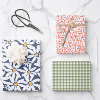 Hoja De Papel De Regalo Haz mi margarita - Marina, Coral, Verde