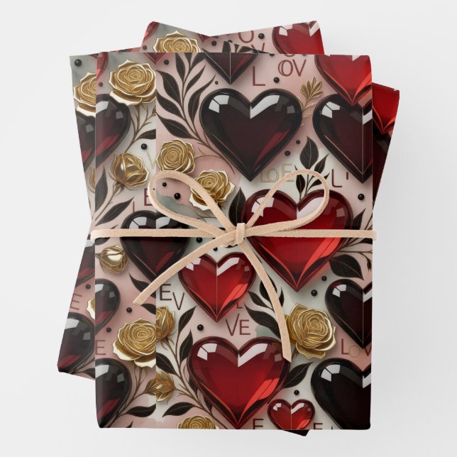 Hoja De Papel De Regalo Heart Pattern Gift Wrap (In situ)