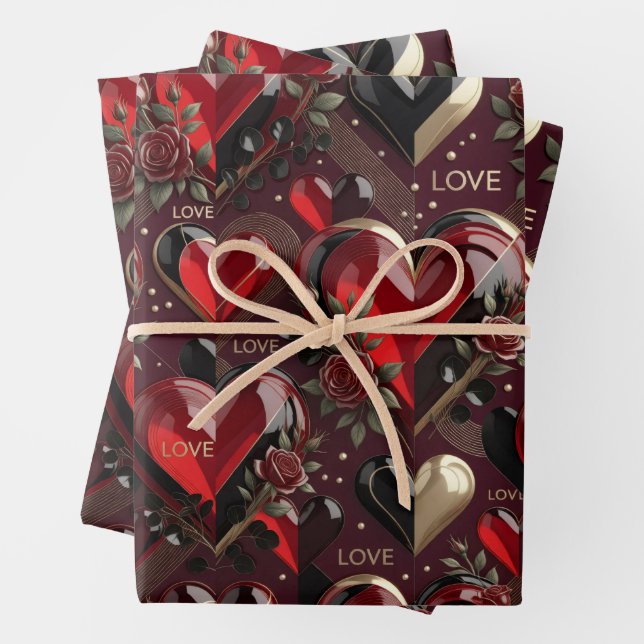 Hoja De Papel De Regalo Heart Pattern Gift Wrap (In situ)