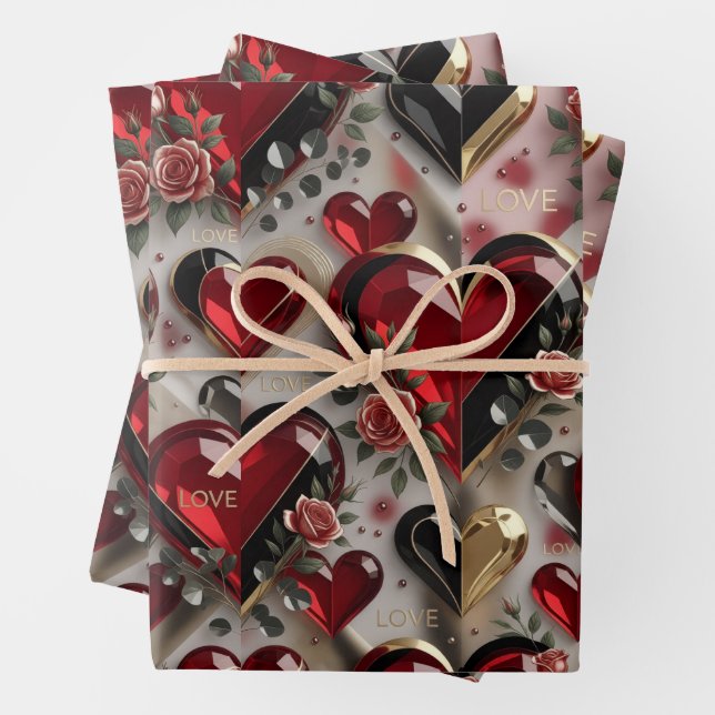 Hoja De Papel De Regalo Heart Pattern Gift Wrap (In situ)