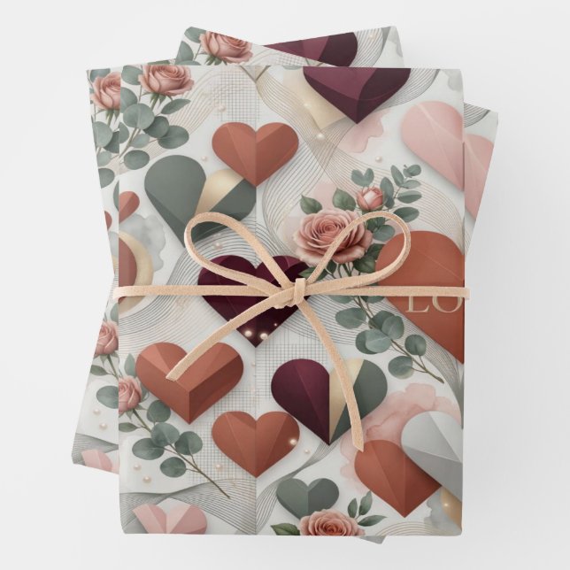 Hoja De Papel De Regalo Heart Pattern Gift Wrap (In situ)