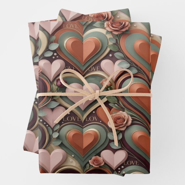 Hoja De Papel De Regalo Heart Pattern Gift Wrap (In situ)