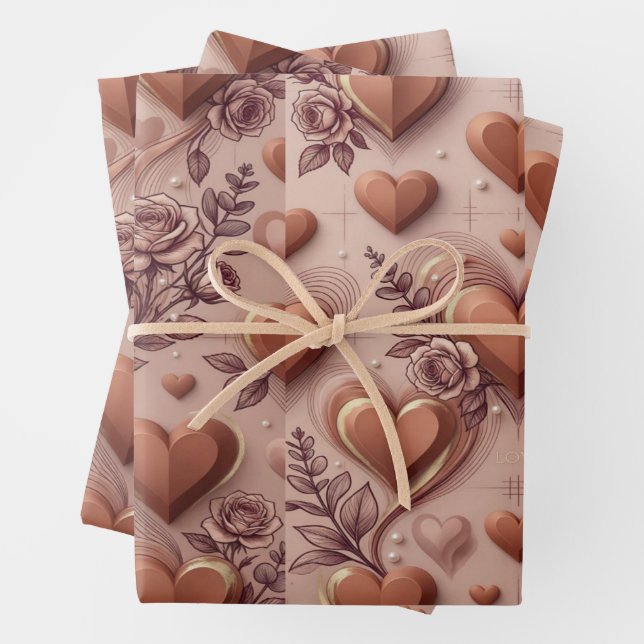 Hoja De Papel De Regalo Heart Pattern Gift Wrap (In situ)