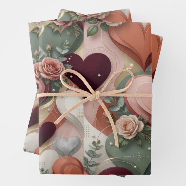 Hoja De Papel De Regalo Heart Pattern Gift Wrap (In situ)