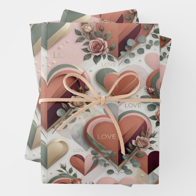 Hoja De Papel De Regalo Heart Pattern Gift Wrap (In situ)