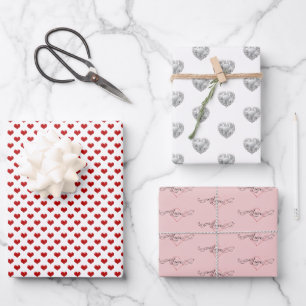 Hoja De Papel De Regalo Hearts and Love Red Edition