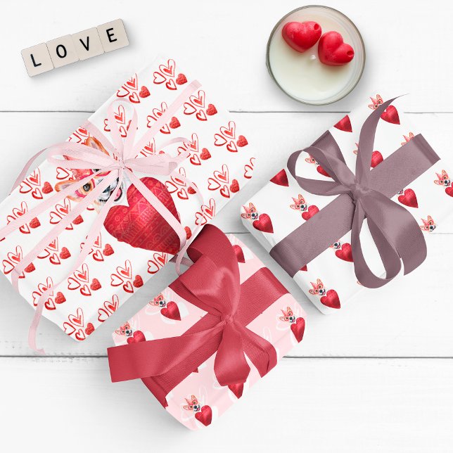 Hoja De Papel De Regalo Hearts Corgi Dog Lover Valentines Gift (Subido por el creador)