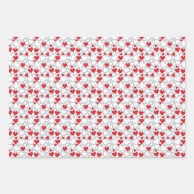 Hoja De Papel De Regalo Hearts Pattern custom backgrounds Wrapping Paper (Anverso)