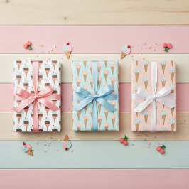 Hoja De Papel De Regalo Helado con Purpurina Regalo Colorido Moderno y Div