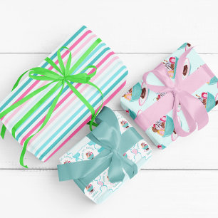 Hoja De Papel De Regalo Helado de Acuarela Cumpleaños Sundae 