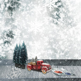 Hoja De Papel De Regalo Helado de lago congelado y copos de nieve caídos f
